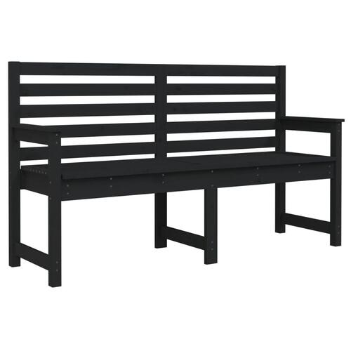 Havebænk 159,5x48x91,5 cm massivt fyrretræ sort