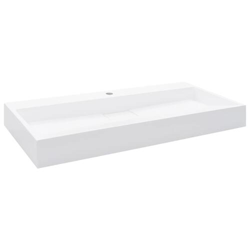 Håndvask 100 x 46 x 11 cm mineralstøbt/marmorstøbt hvid