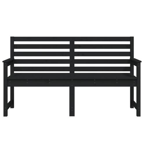Havebænk 159,5x48x91,5 cm massivt fyrretræ sort