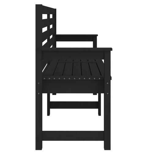 Havebænk 159,5x48x91,5 cm massivt fyrretræ sort