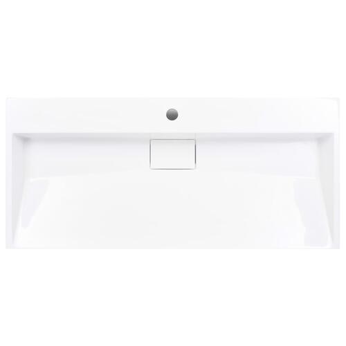 Håndvask 100 x 46 x 11 cm mineralstøbt/marmorstøbt hvid