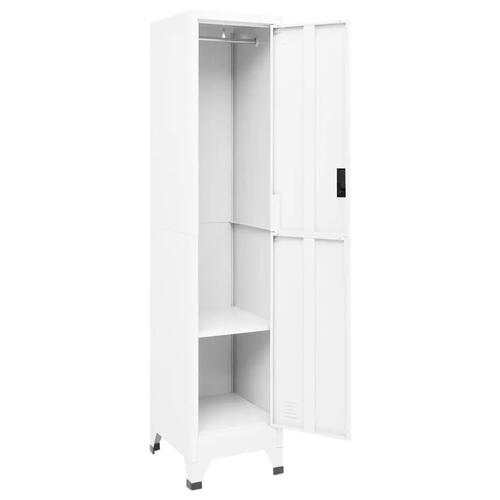 Skab 38x45x180 cm stål hvid