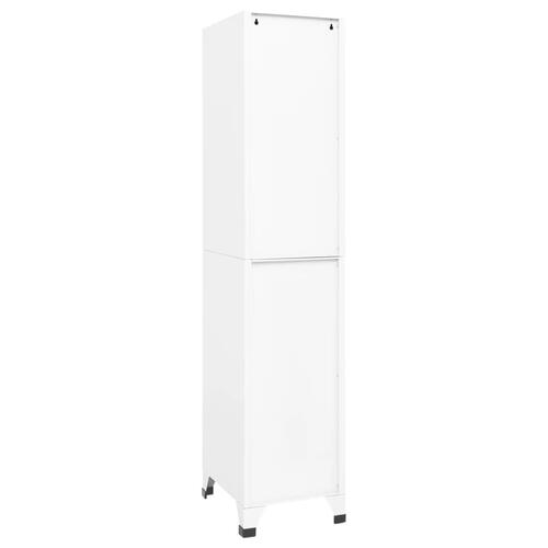 Skab 38x45x180 cm stål hvid