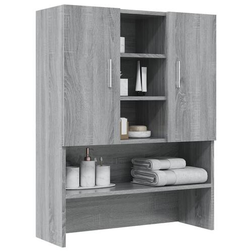 Vaskemaskineskab 70,5x25,5x90 cm grå sonoma-eg