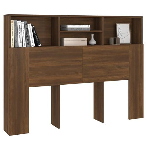Sengegavl med opbevaring 140x19x103,5 cm brun egetræsfarve