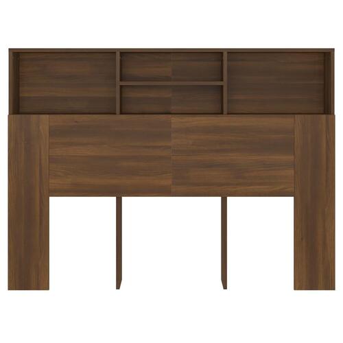 Sengegavl med opbevaring 140x19x103,5 cm brun egetræsfarve