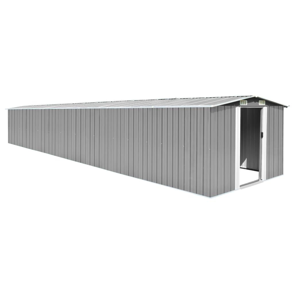 Haveskur 257x779x181 cm galvaniseret stål grå
