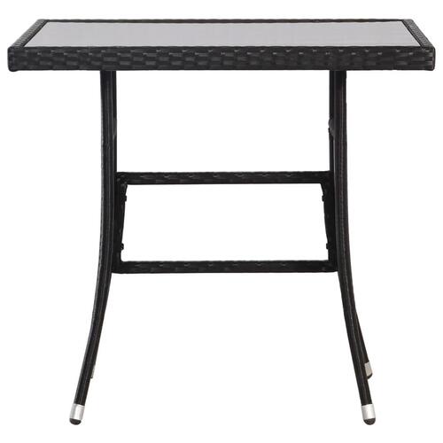 Havebord sort 80 x 80 x 74 cm polyrattan