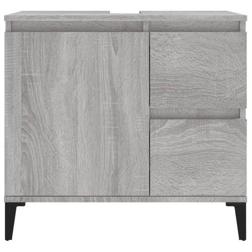 Badeværelsesskab 65x33x60 cm konstrueret træ grå sonoma-eg