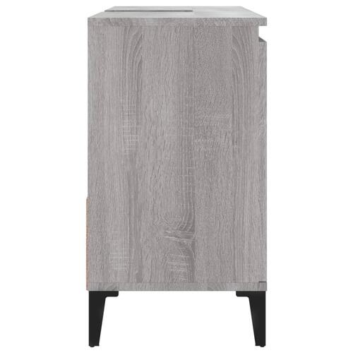 Badeværelsesskab 65x33x60 cm konstrueret træ grå sonoma-eg