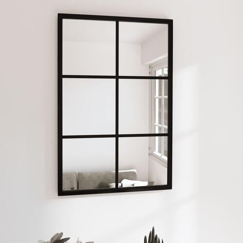 Vægspejl 60x40 cm metal sort