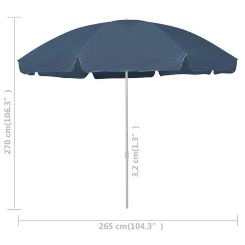 Strandparasol 300 cm blå