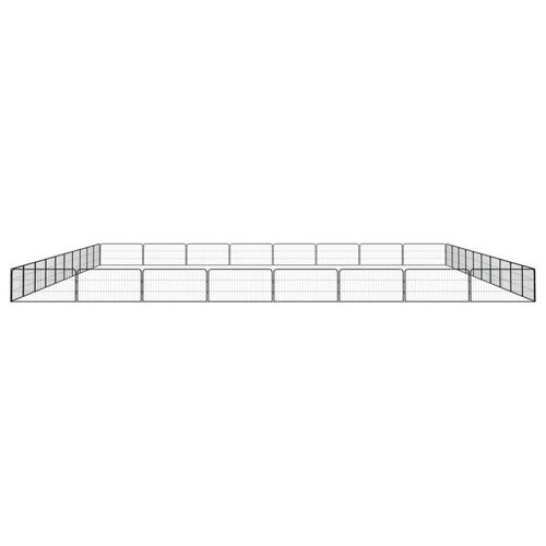 36-panels hundegård 100x50 cm pulverlakeret stål sort