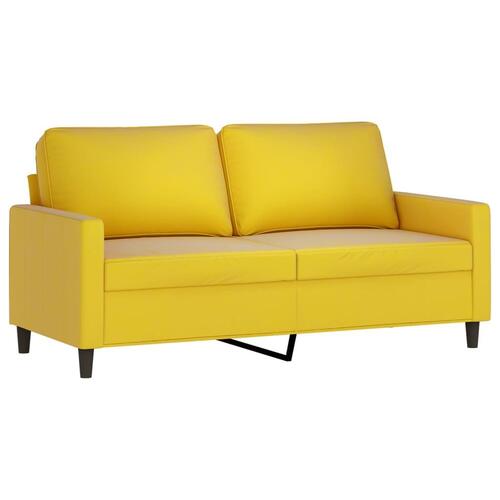 2 personers sofa med hynder velour gul