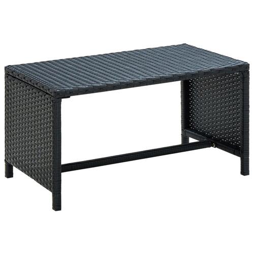 Haveloungesæt 4 dele med hynder polyrattan sort
