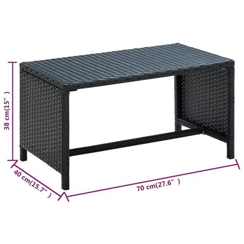 Haveloungesæt 4 dele med hynder polyrattan sort