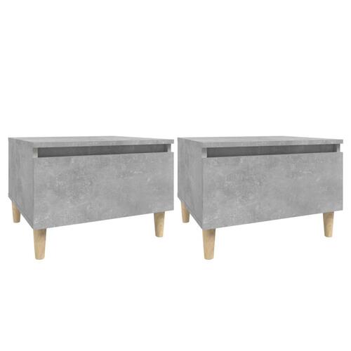 Sideborde 2 stk. 50x46x35 cm konstrueret træ betongrå