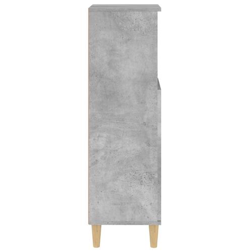 Badeværelsesskab 30x30x100 cm konstrueret træ betongrå