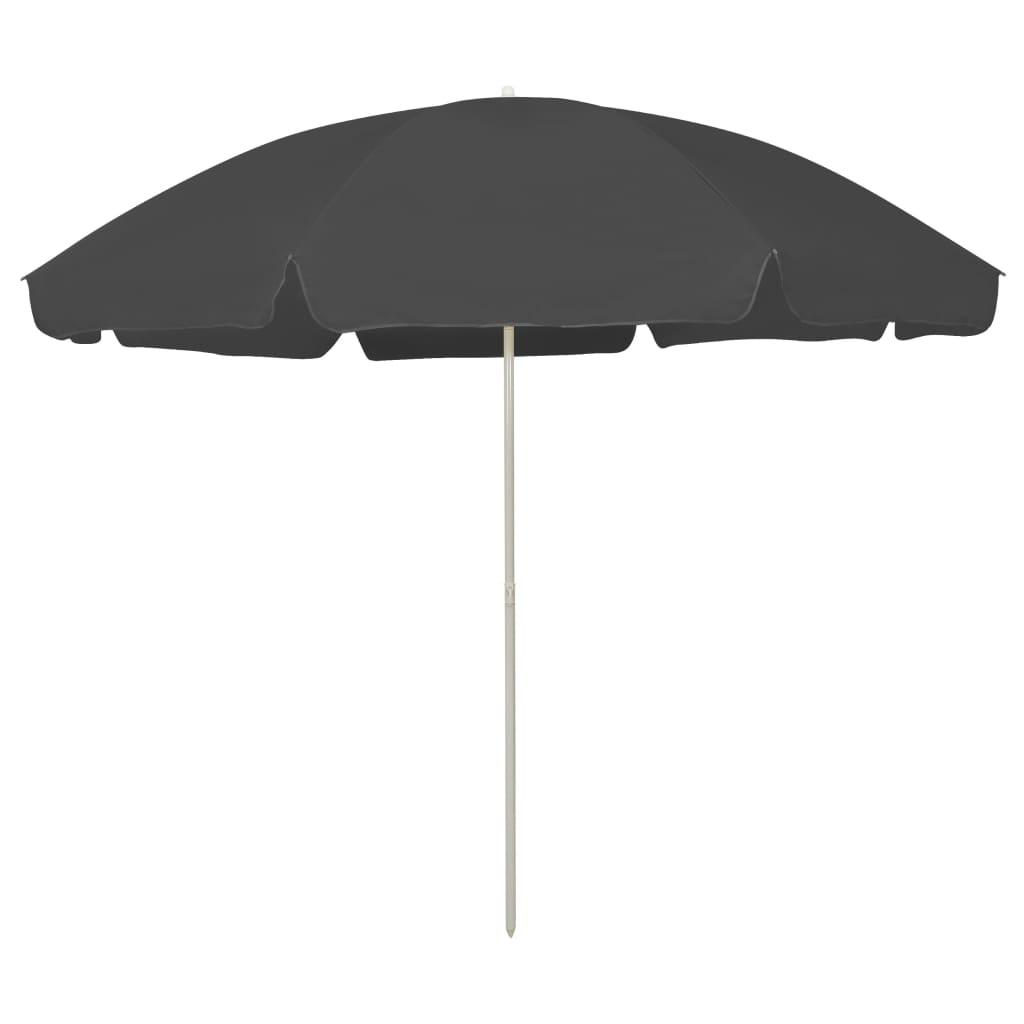 Strandparasol 300 cm antracitgrå