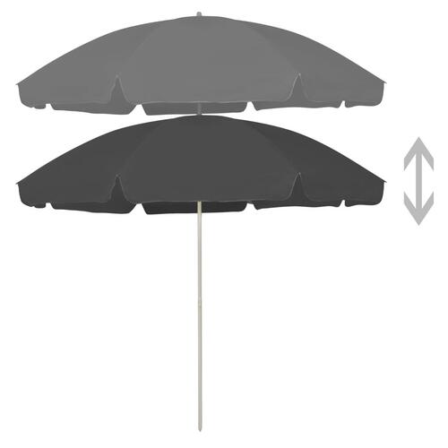 Strandparasol 300 cm antracitgrå