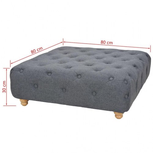 Puf i stof 80 x 80 x 30 cm mørkegrå