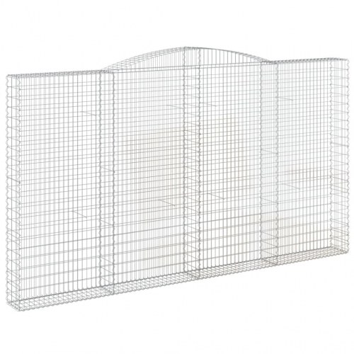 Buede gabionkurve 4 stk. - 400×30×220/240 cm i galvaniseret jern