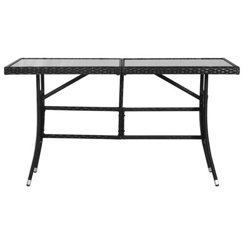 Havebord 140 x 80 x 74 cm polyrattan sort