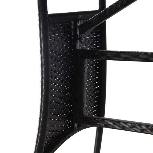 Havebord 140 x 80 x 74 cm polyrattan sort