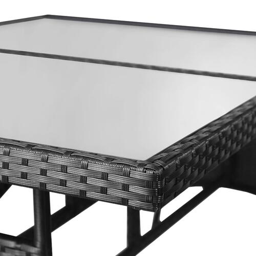 Havebord 140 x 80 x 74 cm polyrattan sort