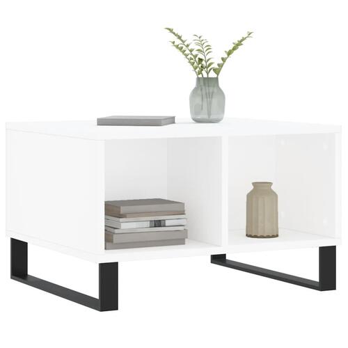 Sofabord 60x50x36,5 cm konstrueret træ hvid
