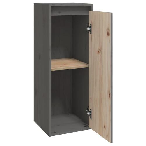 Vægskabe 2 stk. 30x30x80 cm massivt fyrretræ grå