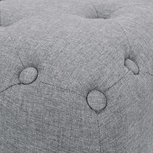Puf i stof 80 x 80 x 30 cm lysegrå