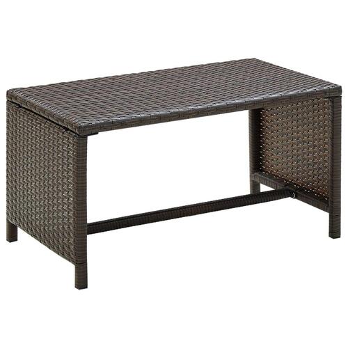 Haveloungesæt 4 dele med hynder polyrattan brun