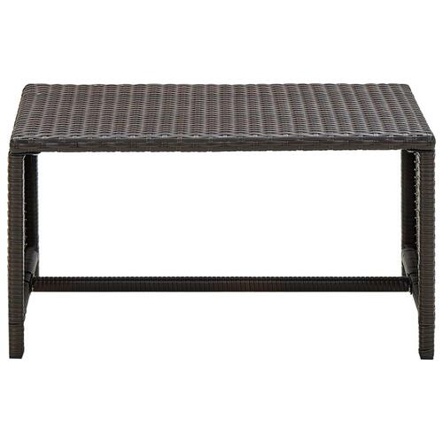 Haveloungesæt 4 dele med hynder polyrattan brun