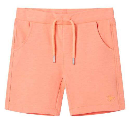 Shorts til børn str. 116 med snøre neon-orange