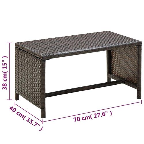 Haveloungesæt 4 dele med hynder polyrattan brun