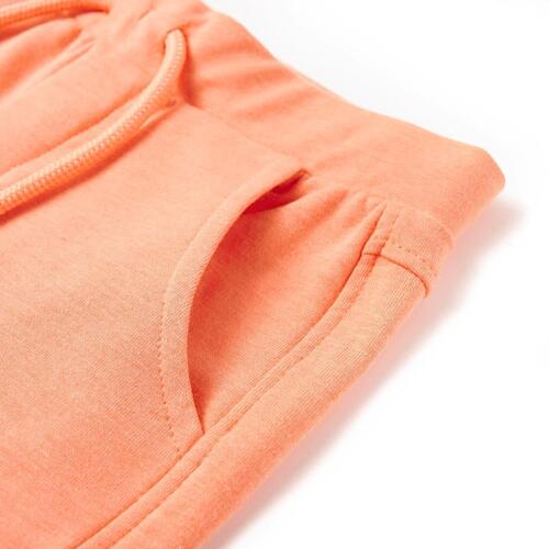 Shorts til børn str. 116 med snøre neon-orange