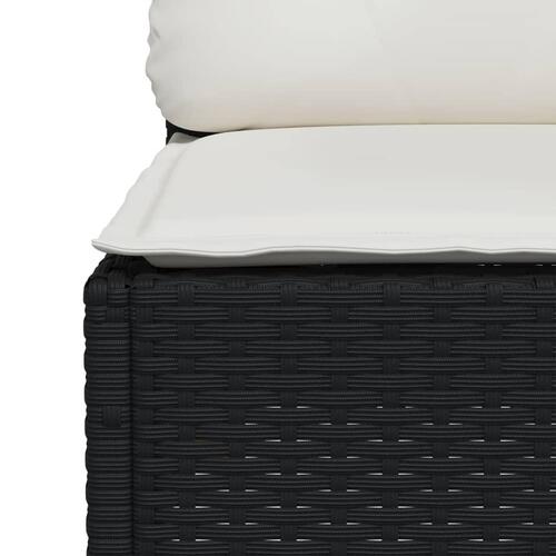 Hjørnemodul til havesofa med hynder polyrattan sort