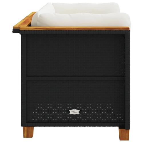 Hjørnemoduler til havesofa 2 stk. med hynder polyrattan sort