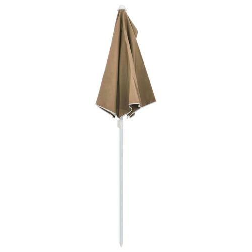 Halv parasol med stang 180x90 cm gråbrun