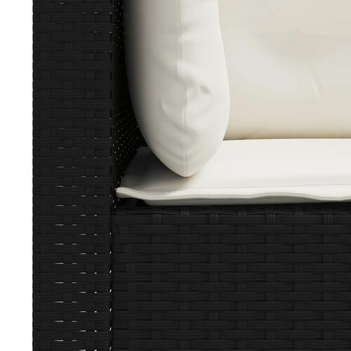 Hjørnemoduler til havesofa 2 stk. med hynder polyrattan sort