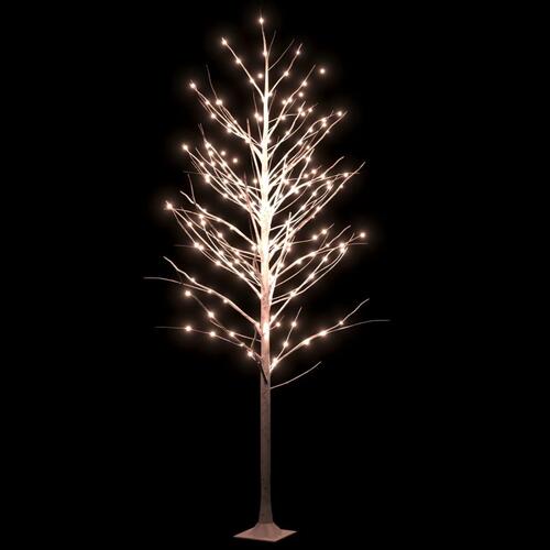 LED-birketræ 300 cm 240 LED'er varmt hvidt lys hvid