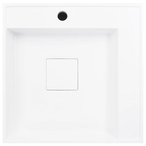 Håndvask 50 x 50 x 12,3 cm mineralstøbt/marmorstøbt hvid