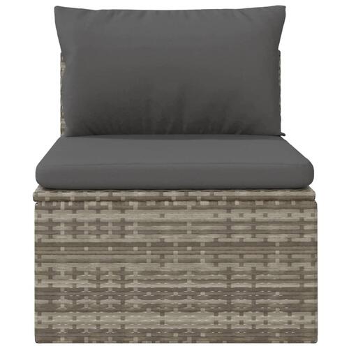 Midtermodul til havesofa med hynde 57x57x56 cm polyrattan grå