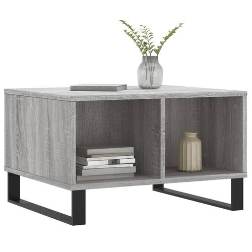 Sofabord 60x50x36,5 cm konstrueret træ grå sonoma-eg
