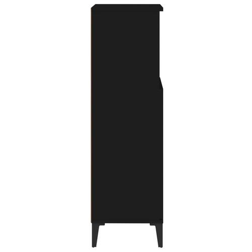 Badeværelsesskab 30x30x100 cm konstrueret træ sort