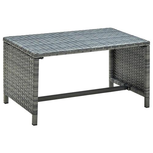 Haveloungesæt 4 dele med hynder polyrattan grå