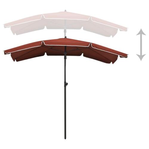 Parasol med stang 200x130 cm terrakotta