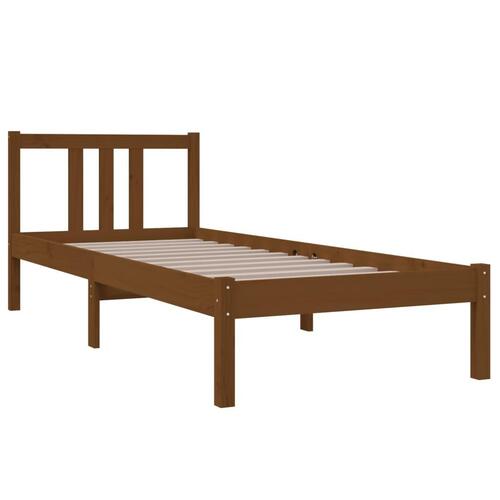 Sengeramme 75x190 cm Small Single massivt træ gyldenbrun