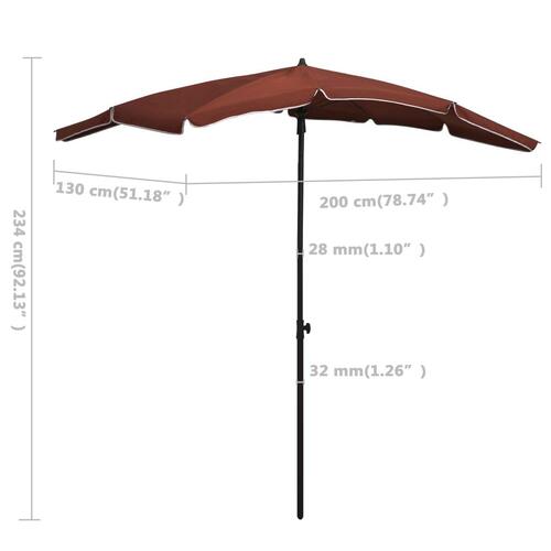 Parasol med stang 200x130 cm terrakotta